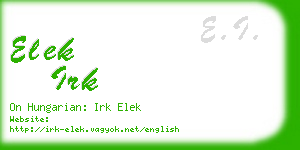 elek irk business card